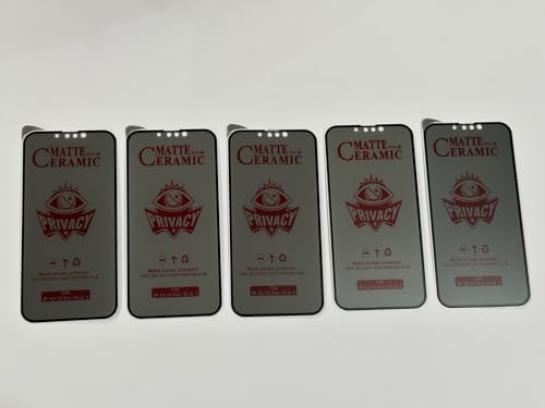 OZ MARKETPLACE [5 Pack] [3 Pack + 2 BONUS] MATTE PRIVACY Durable Flexible Ceramic Screen Protectors for iPhone 13, 13 Pro, iPhone 14 - Premium Shockproof Anti-Spy Phone Cover