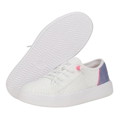 Image of Hey Dude Cody (LTT) Craft Linen Women's Shoes, Crafted Mix Eyelet White, Size 7
