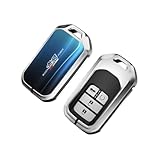 ホンダHONDAに適用 キーケース キーカバー キーホルダー オデッセイ フィット シビック タイプR ヴェゼル ステップワゴン フリード アコード CR-V 専用 ストリーマーカラー 鏡面 保護 ケース (シングルシェルモデル,緑と青)