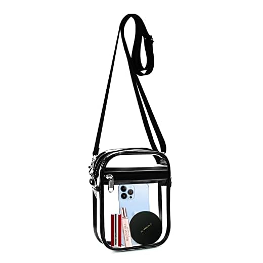 Armiwiin Clear Bag Stadium Approved, Clear Crossbody Purse Bag with Front Pocket for Concerts Sports Events Festivals