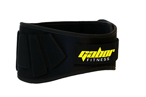 Gabor Fitness Contoured Neoprene Back Support Weight Lifting Belt, 6-Inch/Large/X-Large