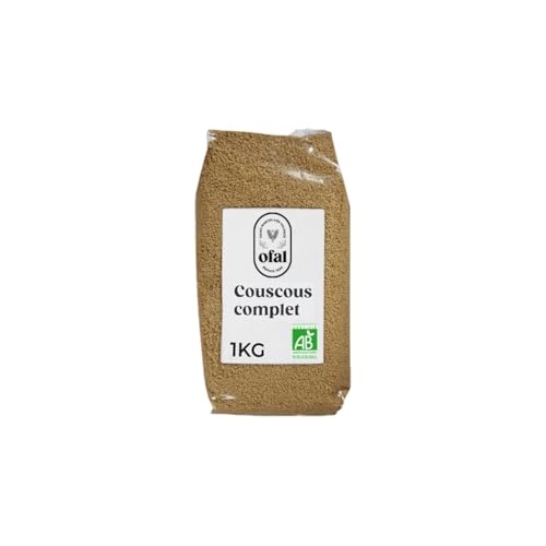 Couscous complet bio OFAL semoule de blé dur intégrale lot de 3 paquets de 1 kg