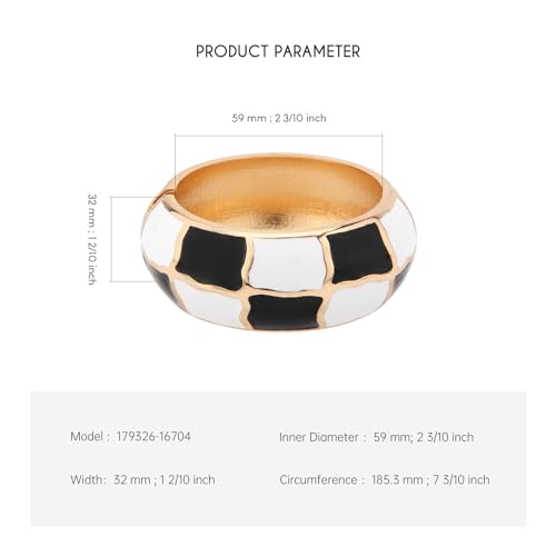 Image of wynameleri Modern Cloisonne Bracelet Geometric Enamel Cuff Bangles Hinged Bracelet Jewelry for Women Gift Box 184136