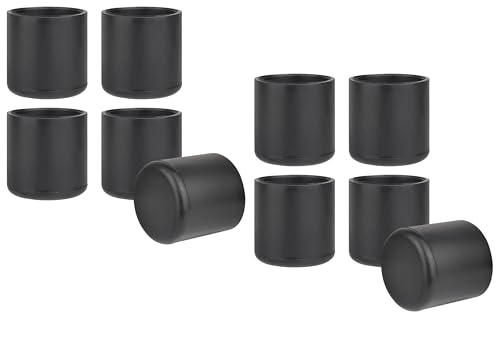 10 Pcs Black Round Folding Chair Leg Caps Chair Leg Floor Protectors Rubber Chair Leg Caps Chair Leg Tips Caps Outer Diameter 0.96 Inch Inner Diameter 0.84 Inch for Reducing Noise(10 Round)