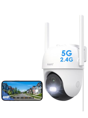 Arenti 4MP Outdoor Security Camera, 5G/2.4G WiFi Camera for Home Security, Color Night Vision,...
