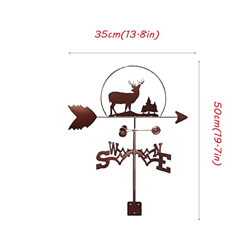 Yevenr Metal Weathervane, Garden Ornament Weather Vane, Wind Direction Indicator, Creative Ornaments For Roof Patio Gardens-Deer Weather Vane #TOP2