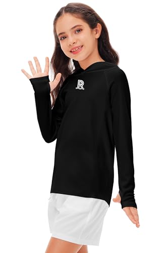 Image of Remimi Kids Sun Shirt Rash Guard Quick Dry Sun Protection Athletic Hoodie Hiking Shirts 3-12 Years