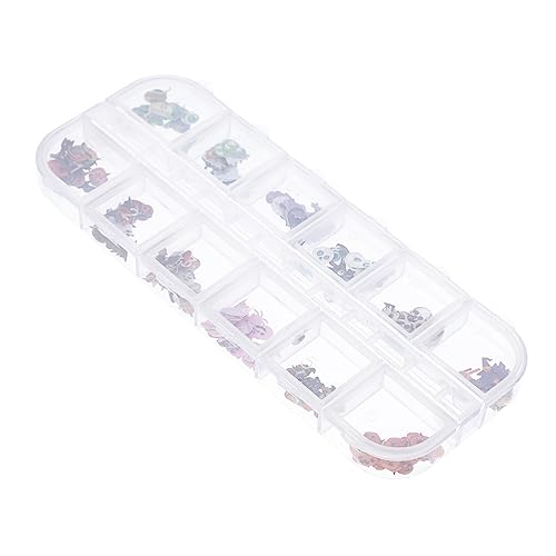 Healeved 1 Caja De Halloween Uñas Arte Fantasma Lentejuelas Holográficas Brillo Uñas Confeti