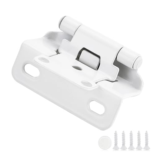 4 Pack 2 Pair White Cabinet Hinges - 1/2 inch