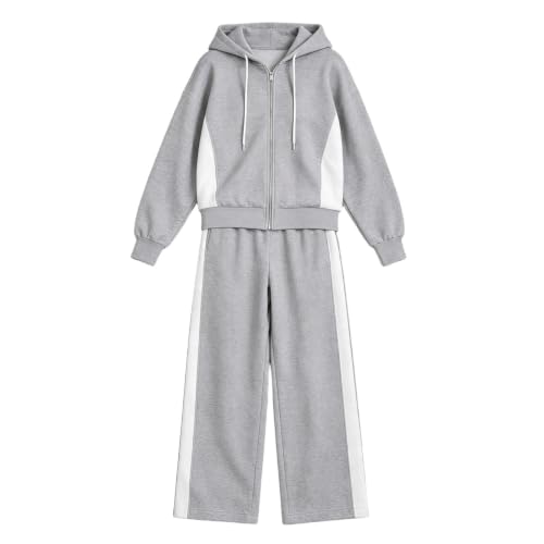 Houjibfa Women Sweatsuits 2 Piece Set Zip Up Hoodie Casual Fall Tracksuits - image 3