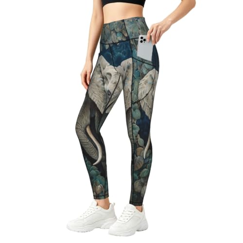 Pantalones de yoga holgados con estampado de elefantes para relax en casa
