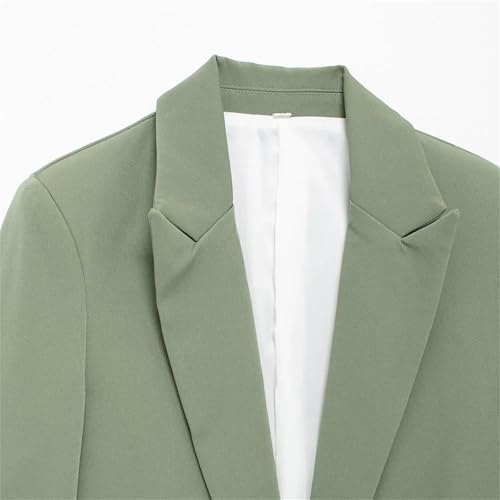 Women's Casual Office Slit Blazer With Turn-Down Sleeves Front Flap Pocket Jacket Chic Top3