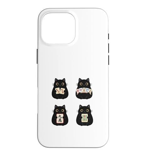 Cute Mahjong Cat Graphics for Cat Lovers Mahjong Players �X�}�z�P�[�X iPhone 16 Pro Max �p