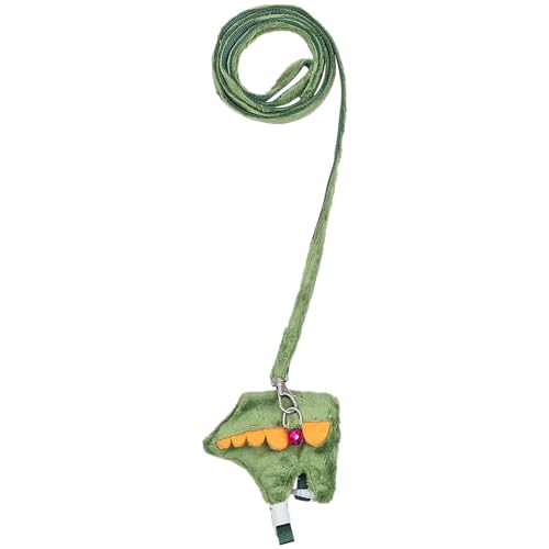 Arnés antiescape para hurones suave de peluche corto COHEALI verde ajustable 2
