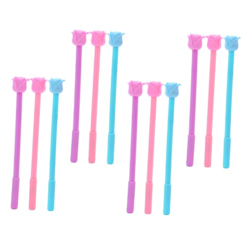 SHOWERORO 12 bolígrafos gel en forma de rosa punta fina 0.5mm