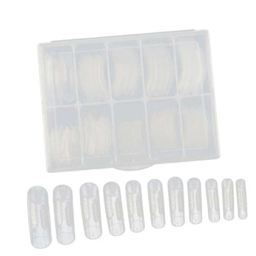 Healeved 120pcs Nail Extension Molds with Scale Transparent Nail Tips and Diy Manicure Convenient and Easy to Use for All Finger