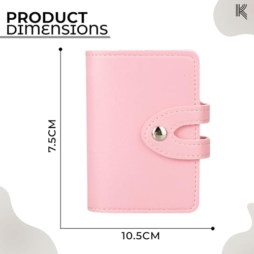 Image of Kraptick Card Holder for Men and Women - Elegant and Versatile Card Case, Credit Cardholder, Card Organizer, Card Pouch (Pink)