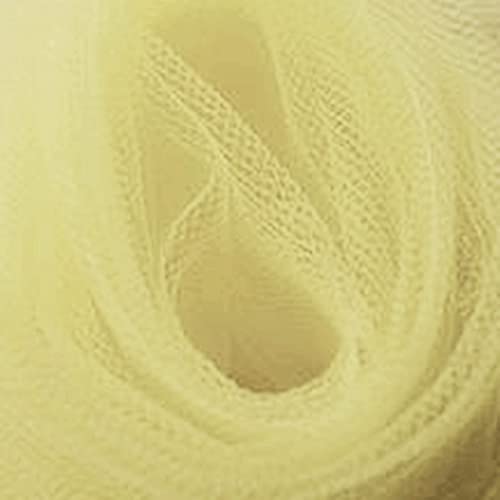 moonfarm 選べる16色 20D チュール 生地 カラー 無地 手芸用 裁縫 布 約 2m×幅1.6m 網目 亀甲紗 (ライトレモン)