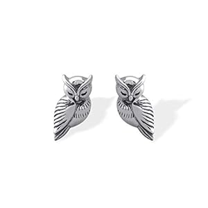 Boma Jewelry Sterling Silver Owl Stud Earrings