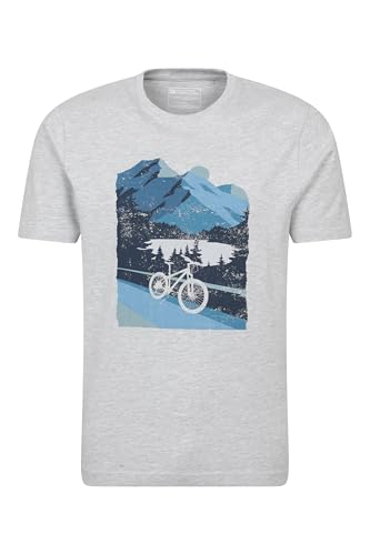 Amazon Mountain Warehouse Bike Mens Tee - Cotton T-Shirt, Lightweight Top, Breathable, Relaxed Fit - for Summer, Cycling, Outdoors & Triathlons Medium Grey M #ad
