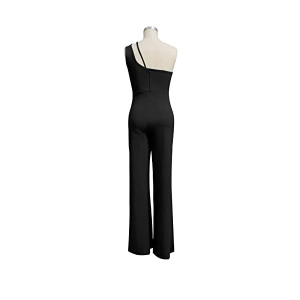Vrtige-Womens-One-Shoulder-Sleeveless-High-Waist-Wide-Leg-Long-Pants-Jumpsuit-Romper Vrtige Women's One Shoulder Sleeveless High Waist Wide Leg Long Pants Jumpsuit Romper Black# Medium