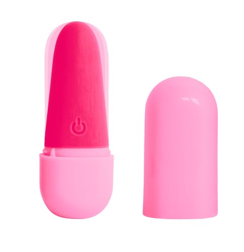 plusOne Private Pleasure Bullet Vibrator, Made of Body-Safe Silicone, Quiet Mode, 10 Settings, Rechargeable & Waterproof, Hygiene & Privacy Cover, Pink