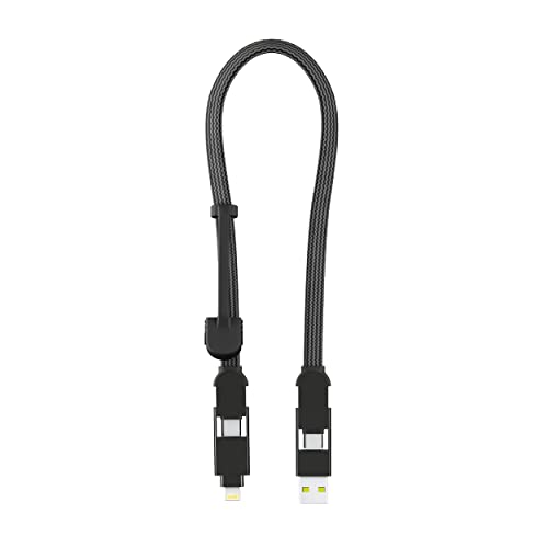 Rolling Square inCharge XL 30cm, USB C Charger Cable, Lightning Cable for Smartphone Universal Cable Charger 6 in 1, USB Plug