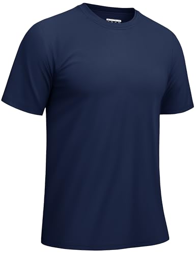 TACVASEN Men's Rash Guard Short Sleeve Swim Shirt UPF 50+ Sun Protection Shirts Breathable Quick Dry Beach Running