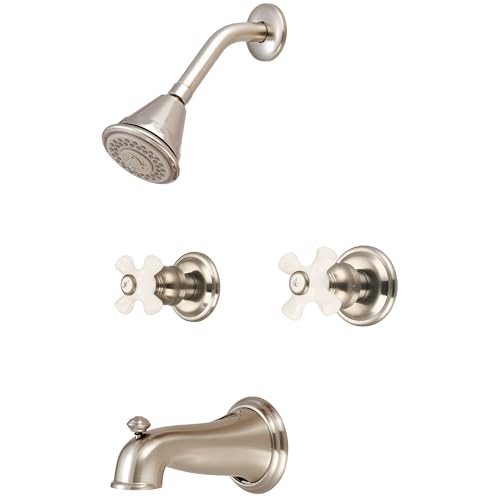 Central Brass 8997-B3-BN Set de ducha y bañera con rociador de cuatro funciones en acabado níquel cepillado miniatura 1