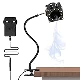 Treedix Solder Fume Extractor Fan, Solder Air Absorber Remover with Dimmable LED Light and Adjustable Fan Speed, 15 Activated Carbon Filters for Soldering, Brazing (Black）