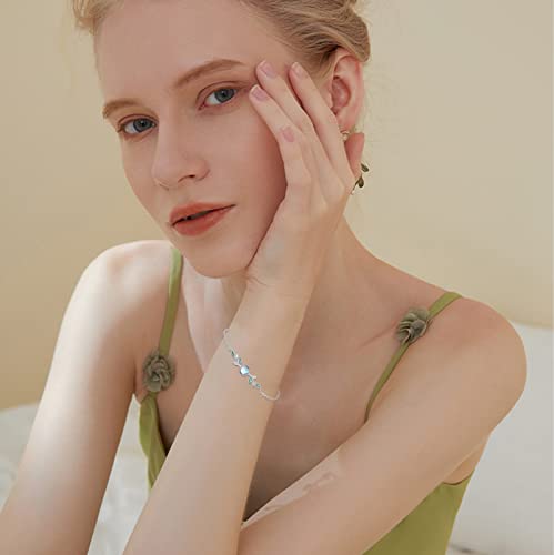 Conbo Moonstone Leaf Bracelet Moonstone Olive Leaf Bracelets S925 Sterling Silver Moonstone Bracelet For Women Mother's Day Gift Birthday Jewelry Gifts For Mother Mom Wife #TOP3