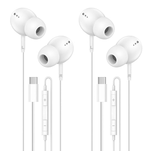 iPhone 16/15 Pro Max Plus�pUSB C�w�b�h�t�H��2�p�b�N [MFi�F��] Type C�C���z�� �}�C�N&�����R���t�� �m�C�Y�L�����Z�����O�L���C���z�� iPad Pro�AGalaxy S23/S22/S21/S20/Ultra 