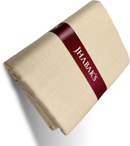 Image of JHABAK'S Men's 100% Pure Cotton Unstitched 1.7 Meters Shirt Piece - 3.25 Meters Suit Fabric Set with Cufflinks (Multicolour, All Weather Fabric, Attractive Box)