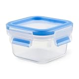Tefal Master Sello Fresco Rectangular de Almacenamiento de Alimentos, Color Azul y Transparente, plástico, Clear/Blue, 200 ml