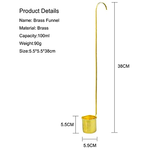 Mnssrn Cucchiaino Di Vino In Rame Puro, Imbuto Manico Lungo, Imbuto Della Cucina, Utilizzato Per Il Trasporto Di Liquidi, Bevande, Birra, Imbuto Di Vino Domestico,100Ml - 2