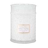 Gardenia & Ylang Ylang Scented Candle, Soy Candle for Home, Large Glass Jar Candle Gift, Long Burning Time, 19.4 oz