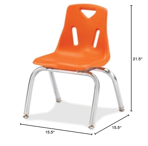 Image of Jonti-Craft Berries 8140JC1114 Stacking Chair with Chrome-Plated Legs, 10 inch Height, Orange