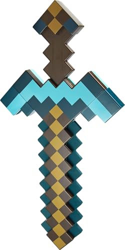 mattel minecraft transforming diamond sword amp pick-axe kid-sized 2-in-1 toy accessory for role-play amp costumes amazon exclusive