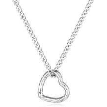 GAVU Stainless Steel Ring Holder Necklace for Women, Womens Heart Pendant Ring Keeper Necklace 16"/18"/20"