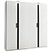 Produktbild Lomadox Kleiderschrank 200 cm breit Schlafzimmerschrank Drehtürenschrank Schrank inkl. Beleuchtung modern in weiß mit Graphit