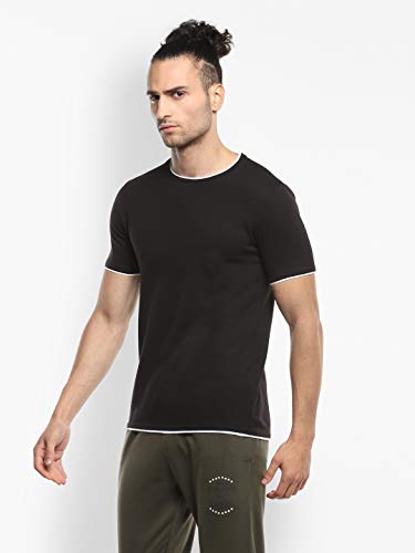 Image of Alan Jones Clothing Men's 100% Cotton Regular Fit Double Collar Round Neck T-Shirt