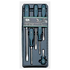 Screwdriver Set, Slotted/Phillips, 9 Pc