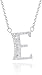 Produktbild Halskette E - Silber Lange Kette Brief Halskette Anhänger Für Frauen Zirkonia Kristall DIY Name Halskette Initial Charms Halskette Geschenk