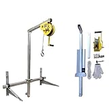 Herramienta de instalación de aire acondicionado para exteriores con cabrestante y soporte para mantenimiento a gran altitud, incluye cabrestante plegable de 10 m