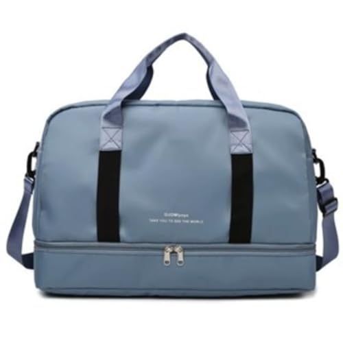 Bolsa De Viagem Sport Com Bolso Impermeável Alça Lateral 30L Capacidade (azul claro)