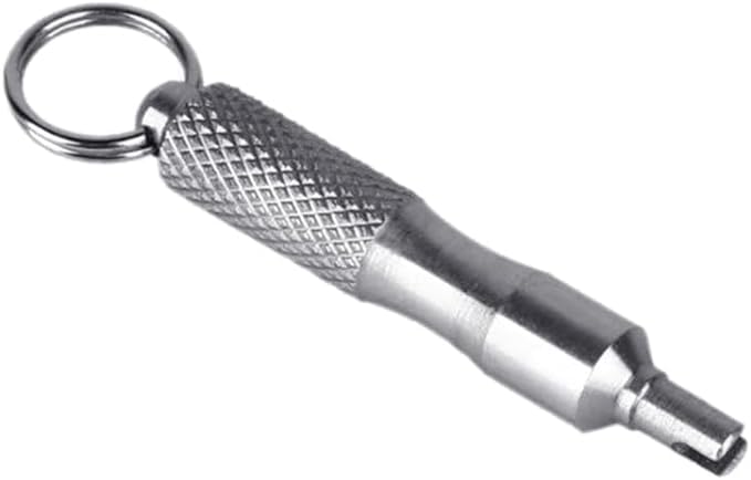 Image of Silver Tire Valve Core Screwdriver for Car Motor Tyre Installation Repair Deflating Screw Driver Tool Stainless Keychain Design Tire Repair Tools Tire and Wheel Tools