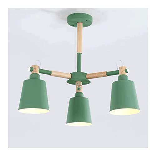Chandelier spoutnik nordique pour chambre d'enfant et salon moderne en bois coloré