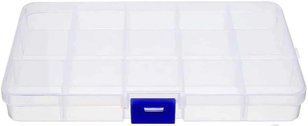 Mixxar Clear 10/15/24/36 Grids Plastic Bead Storage Box Crafts Box Transparent Slot Craft Storage Box Organizer Plastic Jewelry Box Organizer Storage Container With Removable Dividers Transparent Container