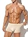 Arjen Kroos Men's Boxer Briefs Sexy Silky Ice Silk Trunks Underwear for Men 1 Pack, Beige, Large