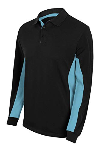 Velilla 105514 0 5 - NEGRO CELESTE XXL - Polo Bicolor De Manga Larga Negro Talla XXL